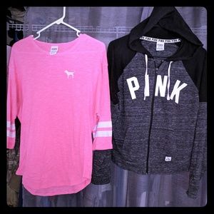 Victoria Secret-Pink zip up hoodie and Tee